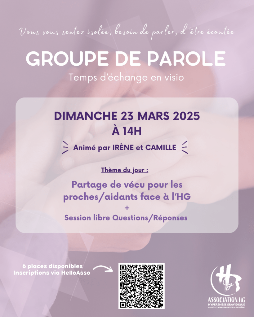 Groupe de parole HG NVG hyperémèse gravidique nausées vomissement grossessse