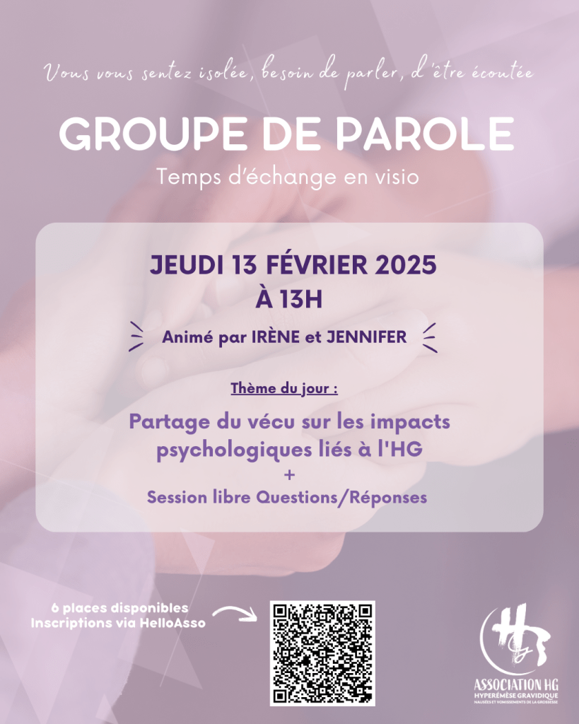 Groupe de parole HG NVG hyperémèse gravidique nausées vomissement grossessse