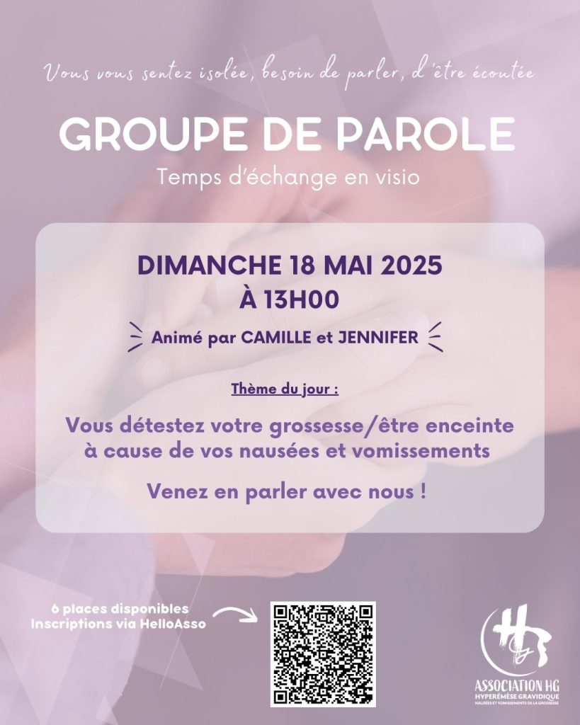 Groupe de parole HG NVG hyperémèse gravidique nausées vomissement grossessse