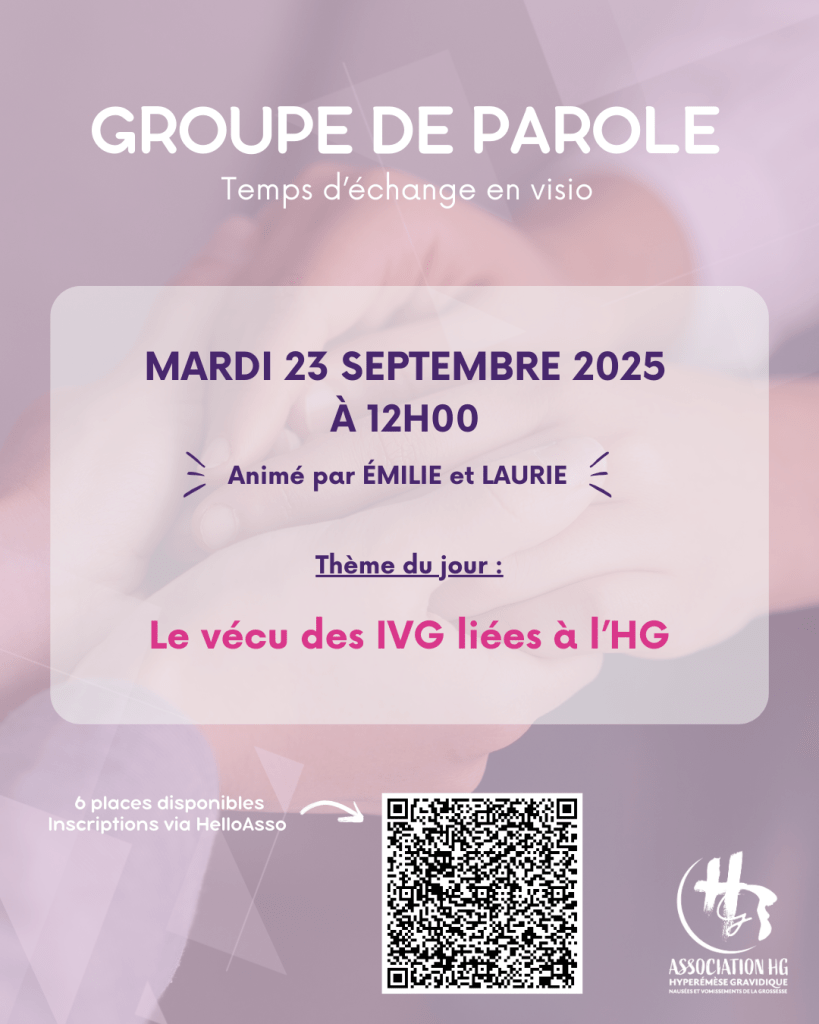 Groupe de parole HG NVG hyperémèse gravidique nausées vomissement grossessse