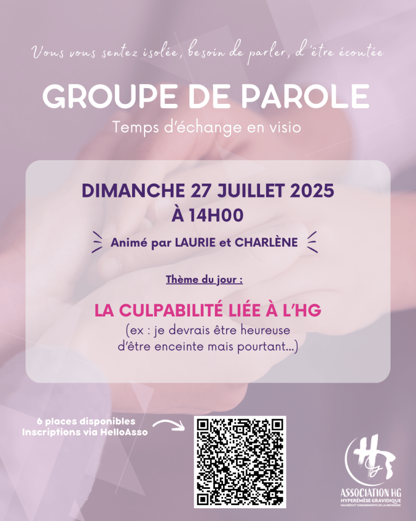 Groupe de parole HG NVG hyperémèse gravidique nausées vomissement grossessse